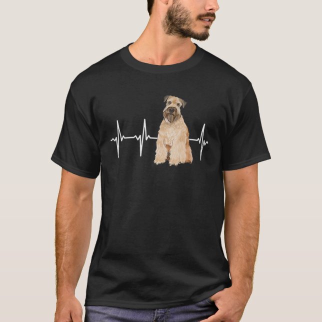 Soft Coated Wheaten Terrier Heartbeat Dog Lover T-Shirt (Front)