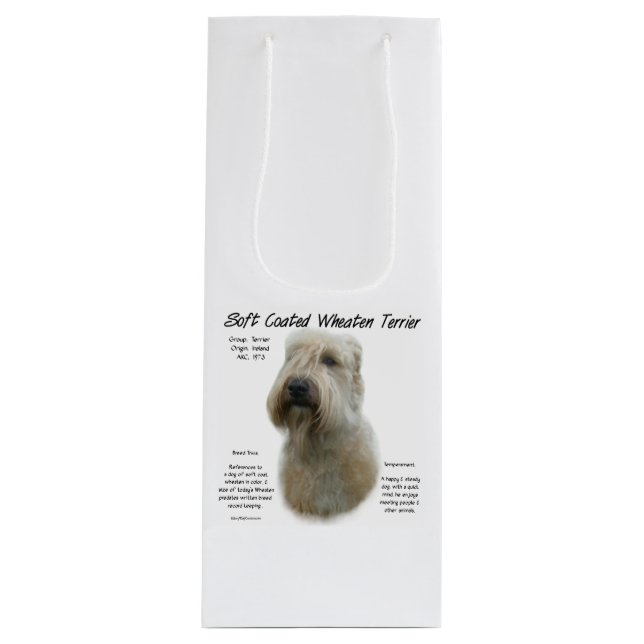 Soft Coated Wheaten Terrier History Design Wine Gift Bag (Front)