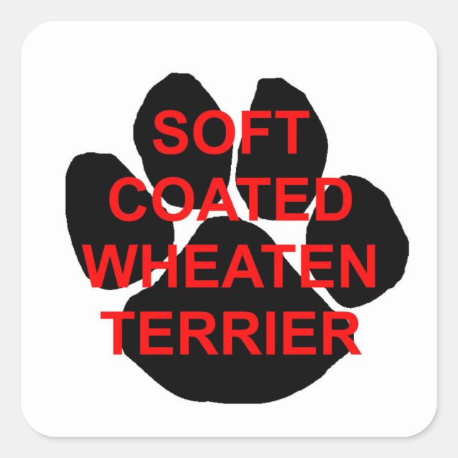 soft coated wheaten terrier name paw square sticker (Front)