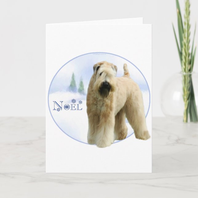 Soft Coated Wheaten Terrier Noel Holiday Card (Front)