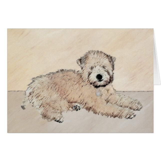 Soft Coated Wheaten Terrier Painting Original Art (Front Horizontal)