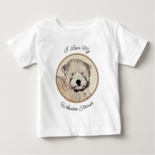 Soft Coated Wheaten Terrier Painting Original Art Baby T-Shirt