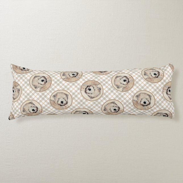 Soft Coated Wheaten Terrier Painting Original Art Body Cushion (Front)