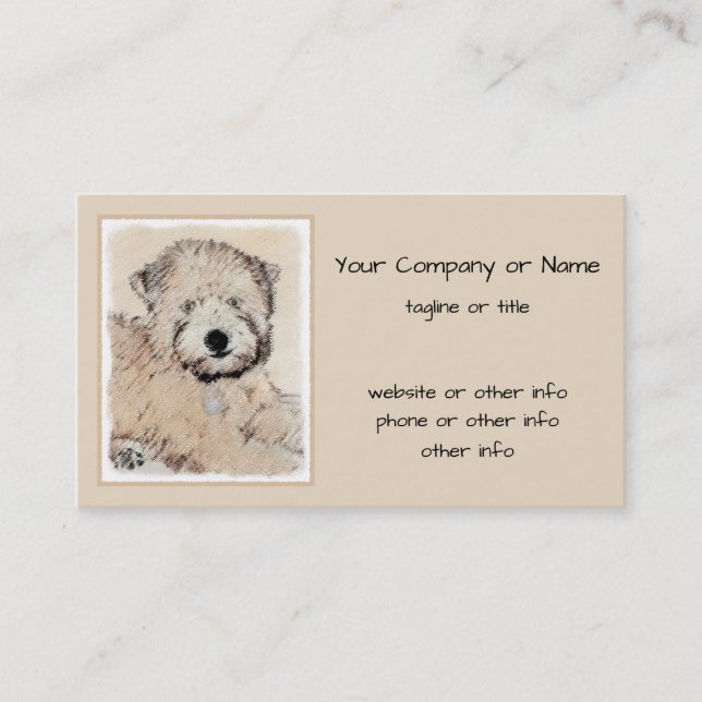 Soft Coated Wheaten Terrier Painting Original Art Business Card (Front)