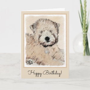 Soft Coated Wheaten Terrier Painting Original Art Card