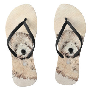 Soft Coated Wheaten Terrier Painting Original Art Flip Flops