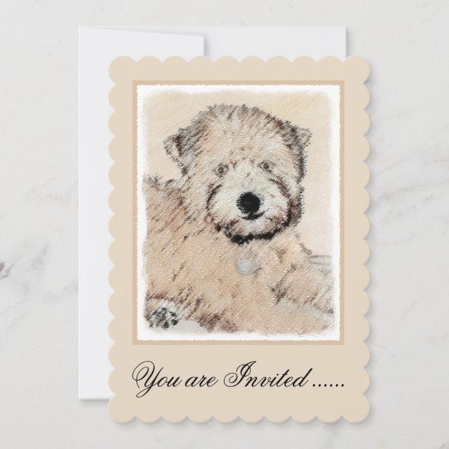Soft Coated Wheaten Terrier Painting Original Art Invitation (Front)