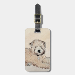 Soft Coated Wheaten Terrier Painting Original Art Luggage Tag