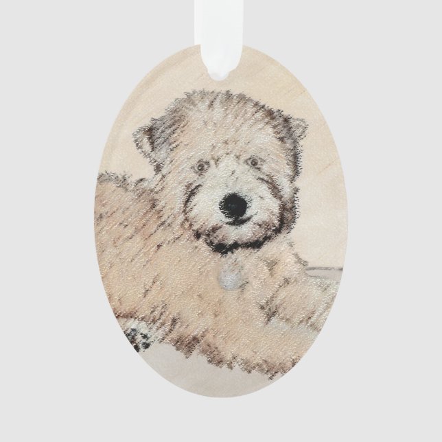Soft Coated Wheaten Terrier Painting Original Art Ornament (Front)