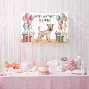 Soft-Coated Wheaten Terrier Pastel Happy Birthday Banner