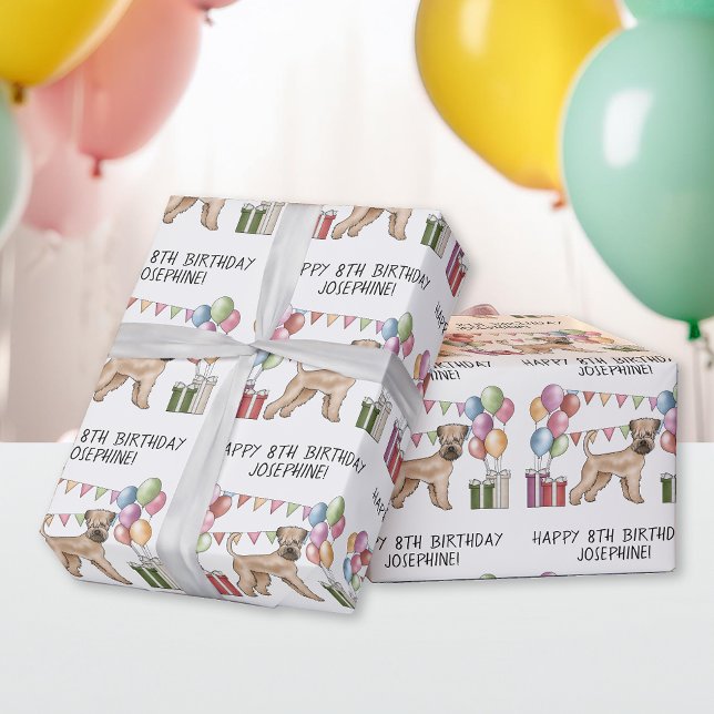 Soft-Coated Wheaten Terrier Pastel Happy Birthday Wrapping Paper (Creator Uploaded)