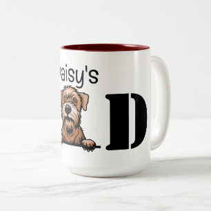 Soft Coated Wheaten Terrier Peeking Dad Two-Tone Coffee Mug
