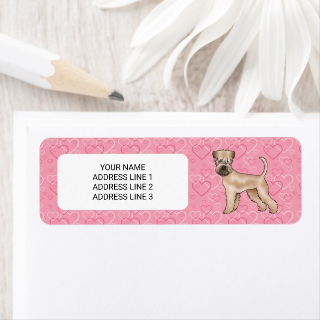 Soft-Coated Wheaten Terrier Pink Hearts And Text (Insitu)