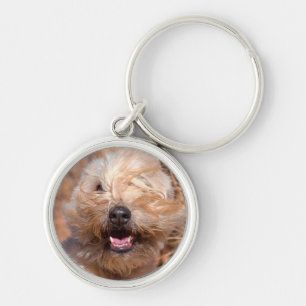 Soft Coated Wheaten Terrier portrait Key Ring