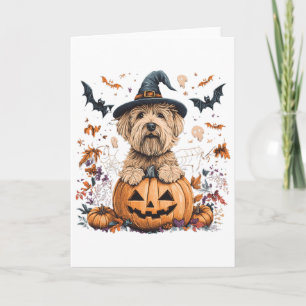 Soft Coated Wheaten Terrier Pumpkin Halloween Than Card