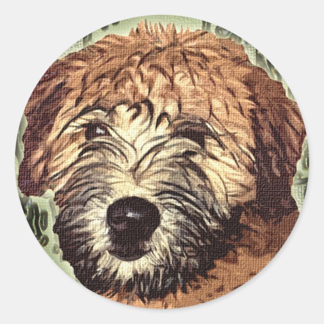Soft-Coated Wheaten Terrier Puppy with Wet Face Classic Round Sticker (Front)