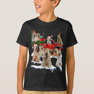Soft coated Wheaten Terrier Red Truck Christmas Tr T-Shirt