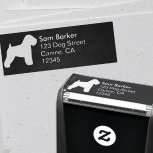 Soft Coated Wheaten Terrier Return Address Self-inking Stamp