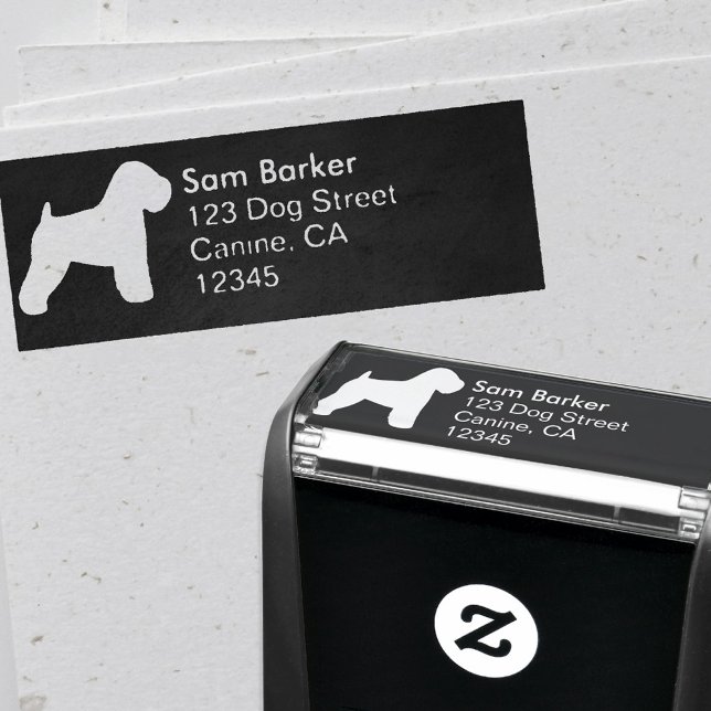 Soft Coated Wheaten Terrier Return Address Self-inking Stamp (Creator Uploaded)