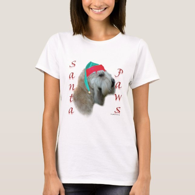 Soft Coated Wheaten Terrier Santa Paws T-Shirt (Front)