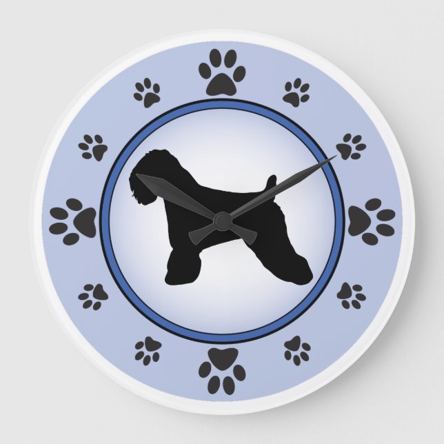 Soft Coated Wheaten Terrier Silhouette Large Clock (Front)