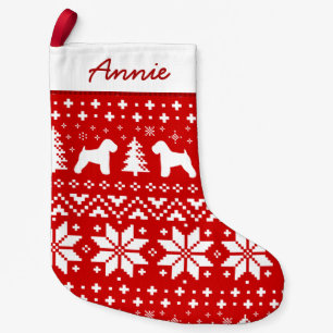Soft Coated Wheaten Terrier Silhouettes Dog Custom Small Christmas Stocking