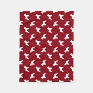 Soft Coated Wheaten Terrier Silhouettes Pattern Fleece Blanket