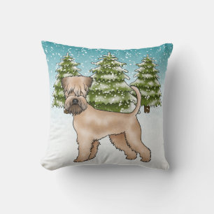Soft-Coated Wheaten Terrier Snowy Winter Forest Cushion