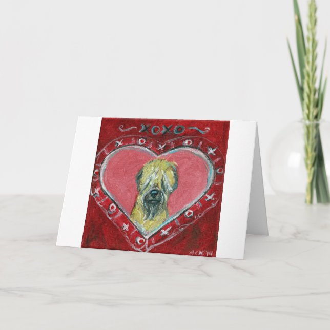 Soft Coated Wheaten Terrier Valentine Holiday Card (Front)
