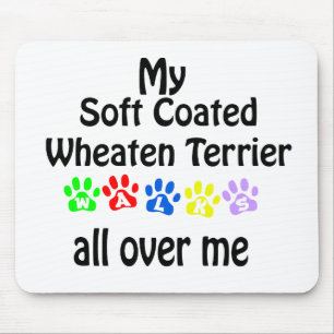 Soft Coated Wheaten Terrier Walks Design Mouse Mat