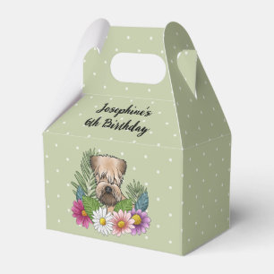 Soft-Coated Wheaten Terrier With Flowers Birthday Favour Box