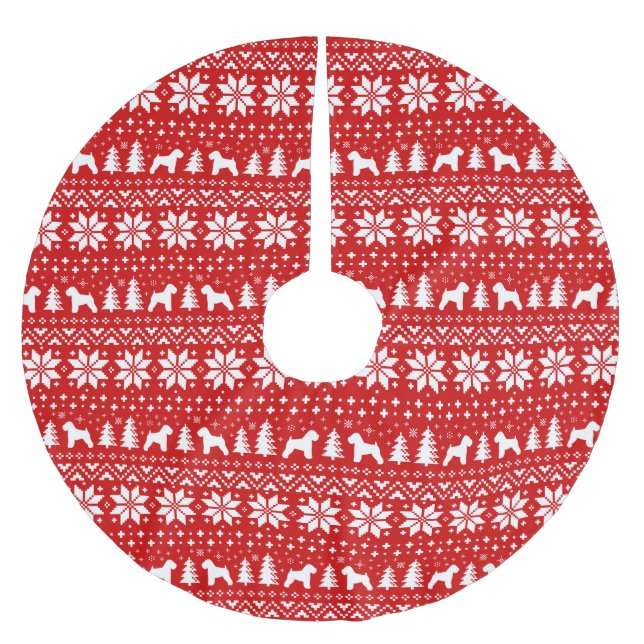 Soft Coated Wheaten Terriers Christmas Pattern Brushed Polyester Tree Skirt (Front)