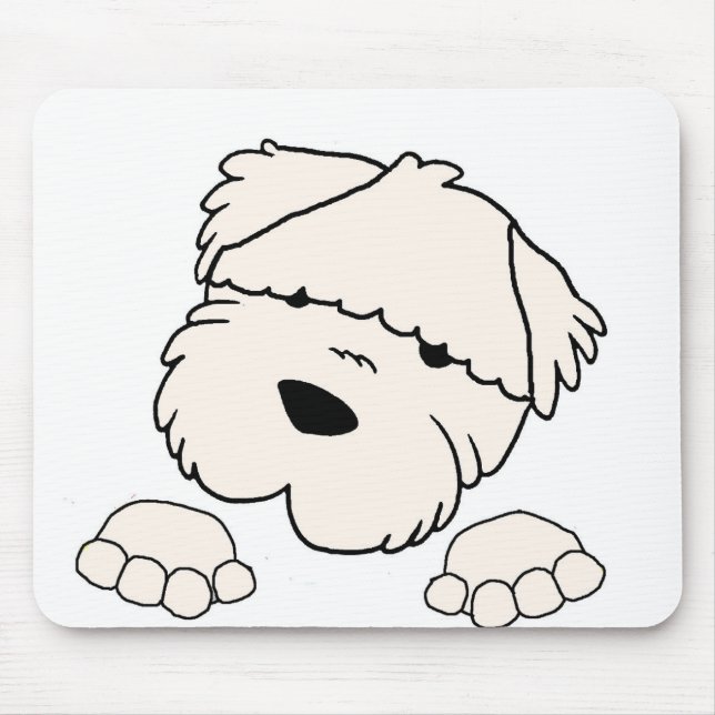 soft coated wheten terrier peeking mouse mat (Front)