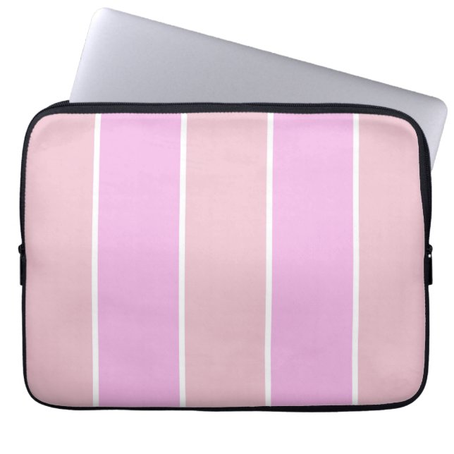 Soft Color Vertical Stripe Pattern Design Laptop Sleeve (Front)