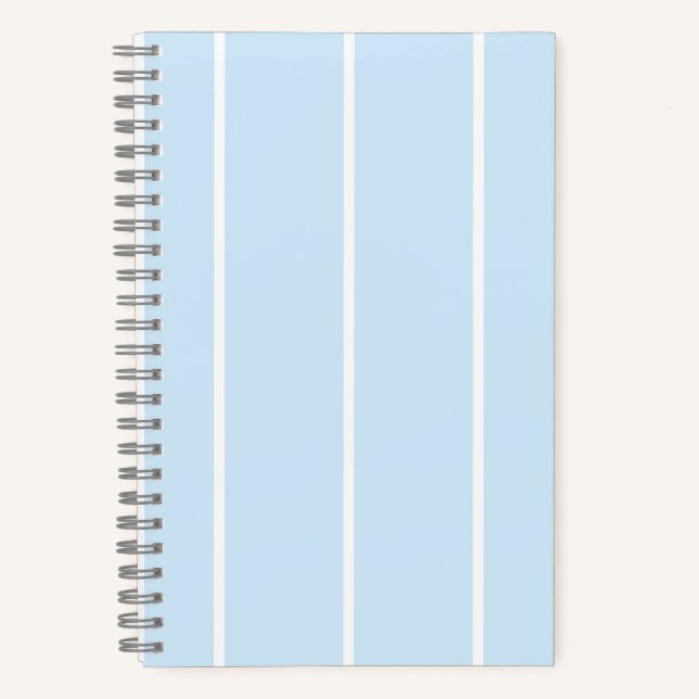 Soft Color Vertical Stripe Pattern Design Notebook (Front)