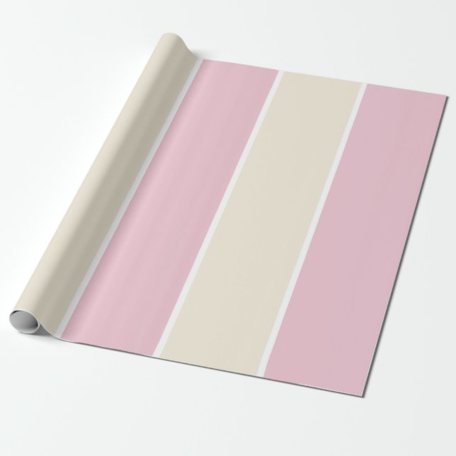 Soft Color Vertical Stripe Pattern Design Wrapping Paper (Unrolled)