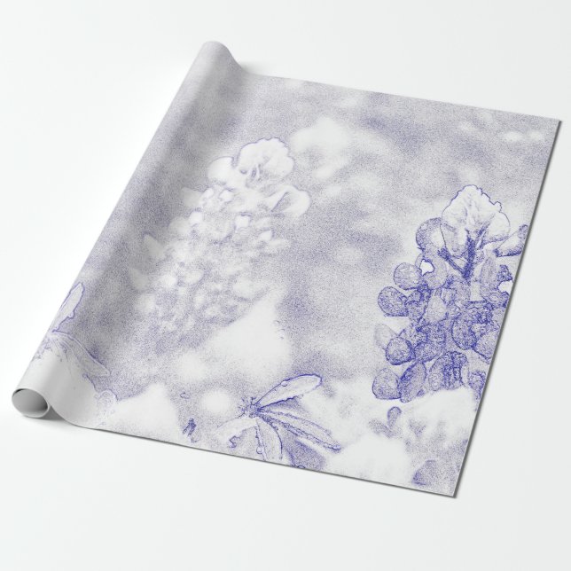 Soft Colors Bluebonnet Wrapping Paper (Unrolled)