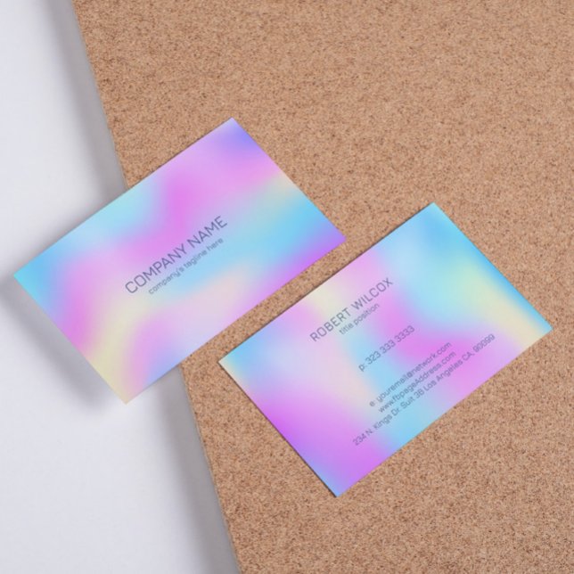 Soft colors holographic background 4 business card (Creator Uploaded)