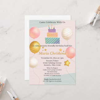 Soft Colour Birthday Invitation