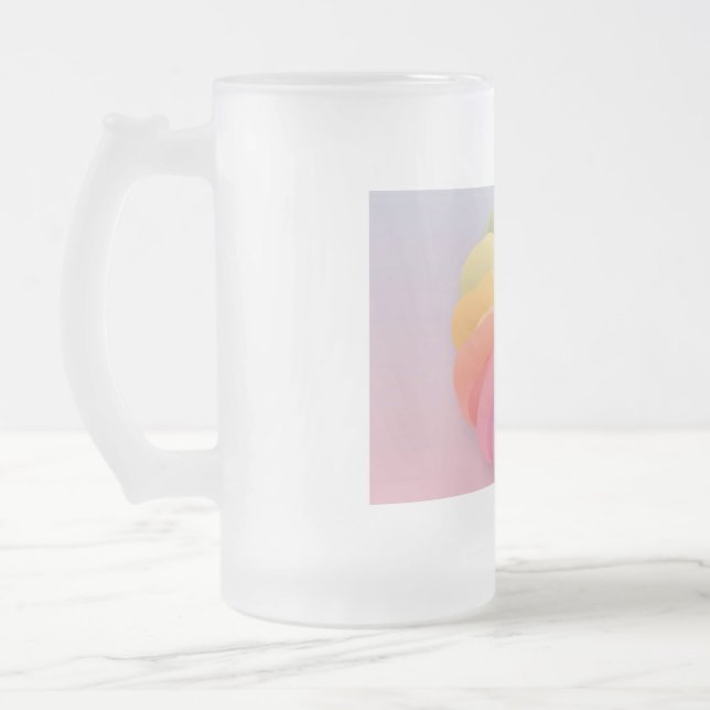 Soft Colour Gradient swirl Frosted Glass Beer Mug (Left)