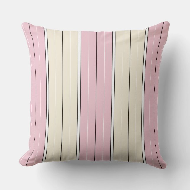 Soft Colour Vertical Stripe Pattern Design Cushion (Front)