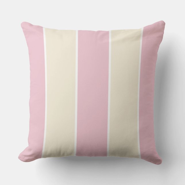 Soft Colour Vertical Stripe Pattern Design Cushion (Front)