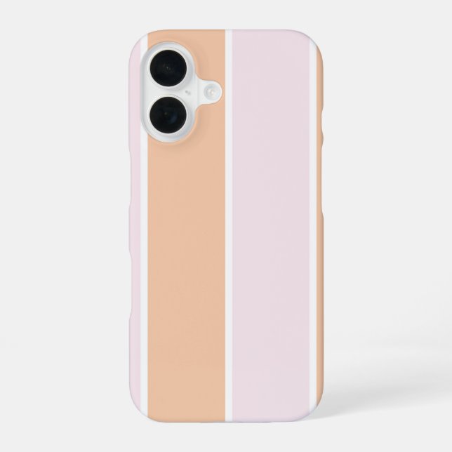 Soft Colour Vertical Stripe Pattern Design iPhone 16 Case (Back)