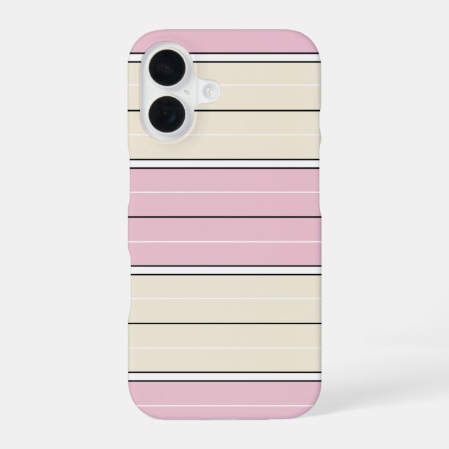 Soft Colour Vertical Stripe Pattern Design iPhone 16 Case (Back)