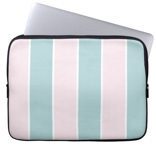 Soft Colour Vertical Stripe Pattern Design Laptop Sleeve (Front)