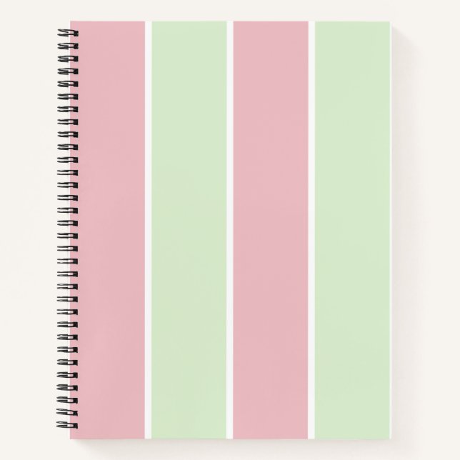Soft Colour Vertical Stripe Pattern Design Notebook (Front)
