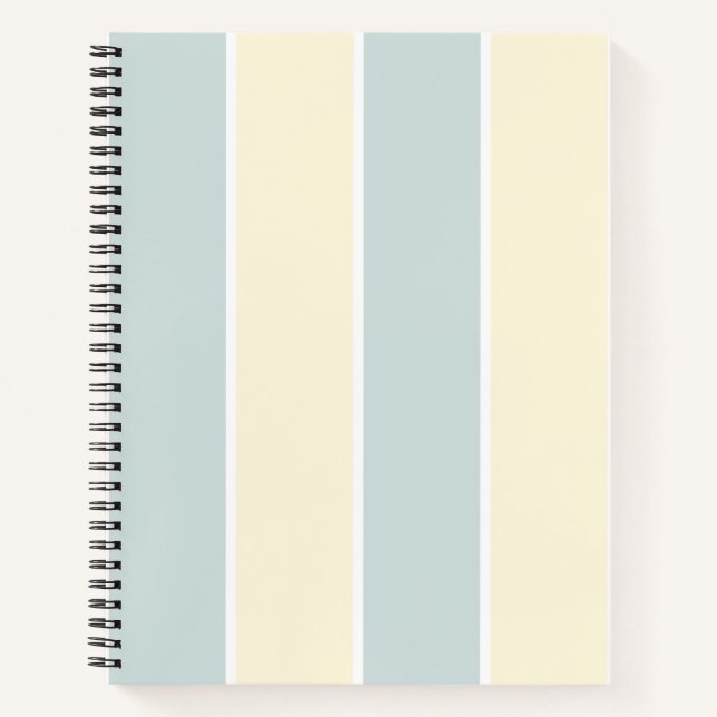 Soft Colour Vertical Stripe Pattern Design Notebook (Front)
