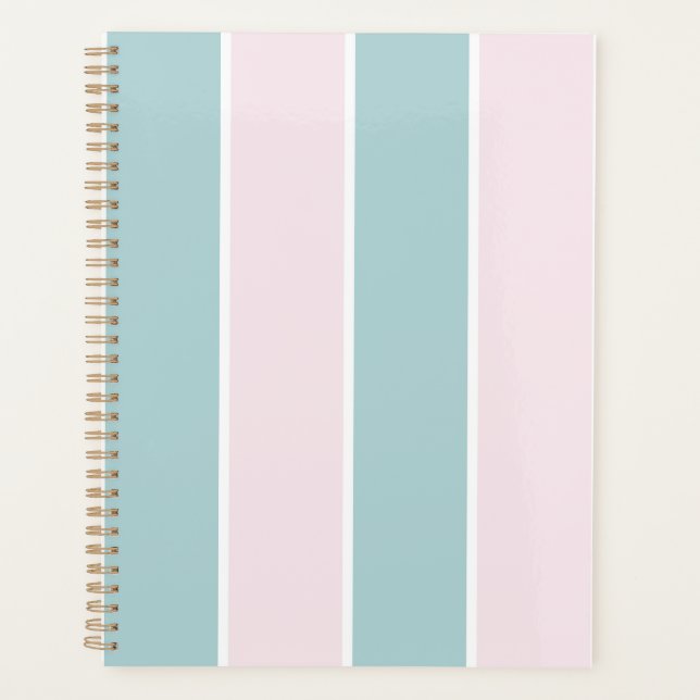 Soft Colour Vertical Stripe Pattern Design Planner (Front)