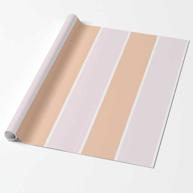 Soft Colour Vertical Stripe Pattern Design Wrapping Paper (Unrolled)