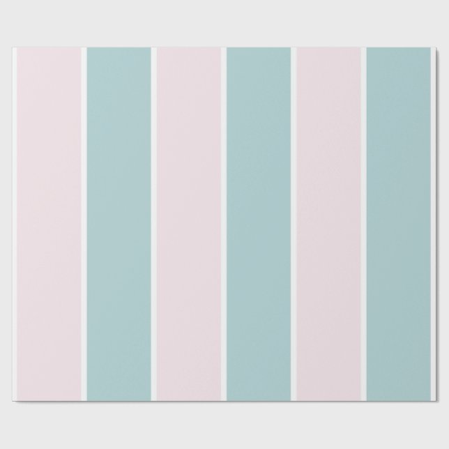 Soft Colour Vertical Stripe Pattern Design Wrapping Paper (Flat)